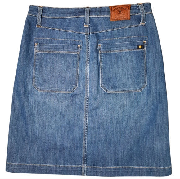 Lucky Brand Fairview Button-Fly Denim Blue Jean Skirt SZ 00/24 - Picture 7 of 10